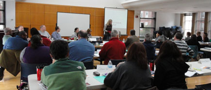 Photo: Canadian delegation does presentation at Harvard University
