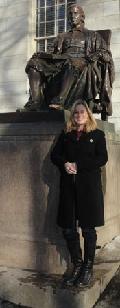 Photo: Carmel with statue of John Harvard